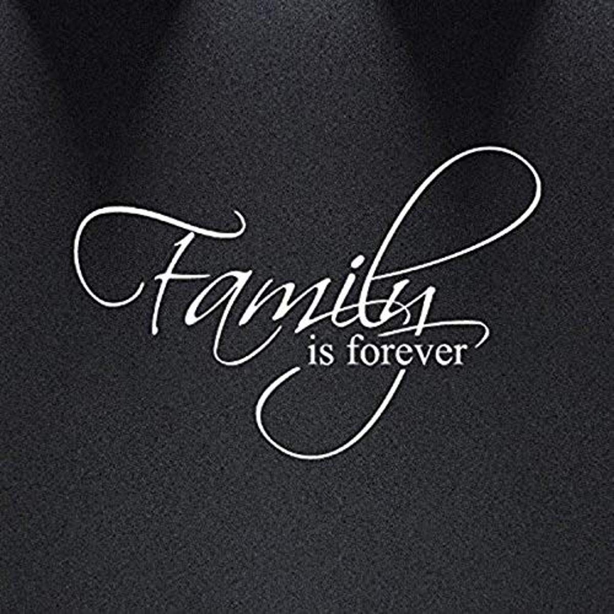 Family is Forever Vinyl Wall Decal Art Saying Home Decor Sticker #1225 (20 Wide X 13 High) (Matte White)