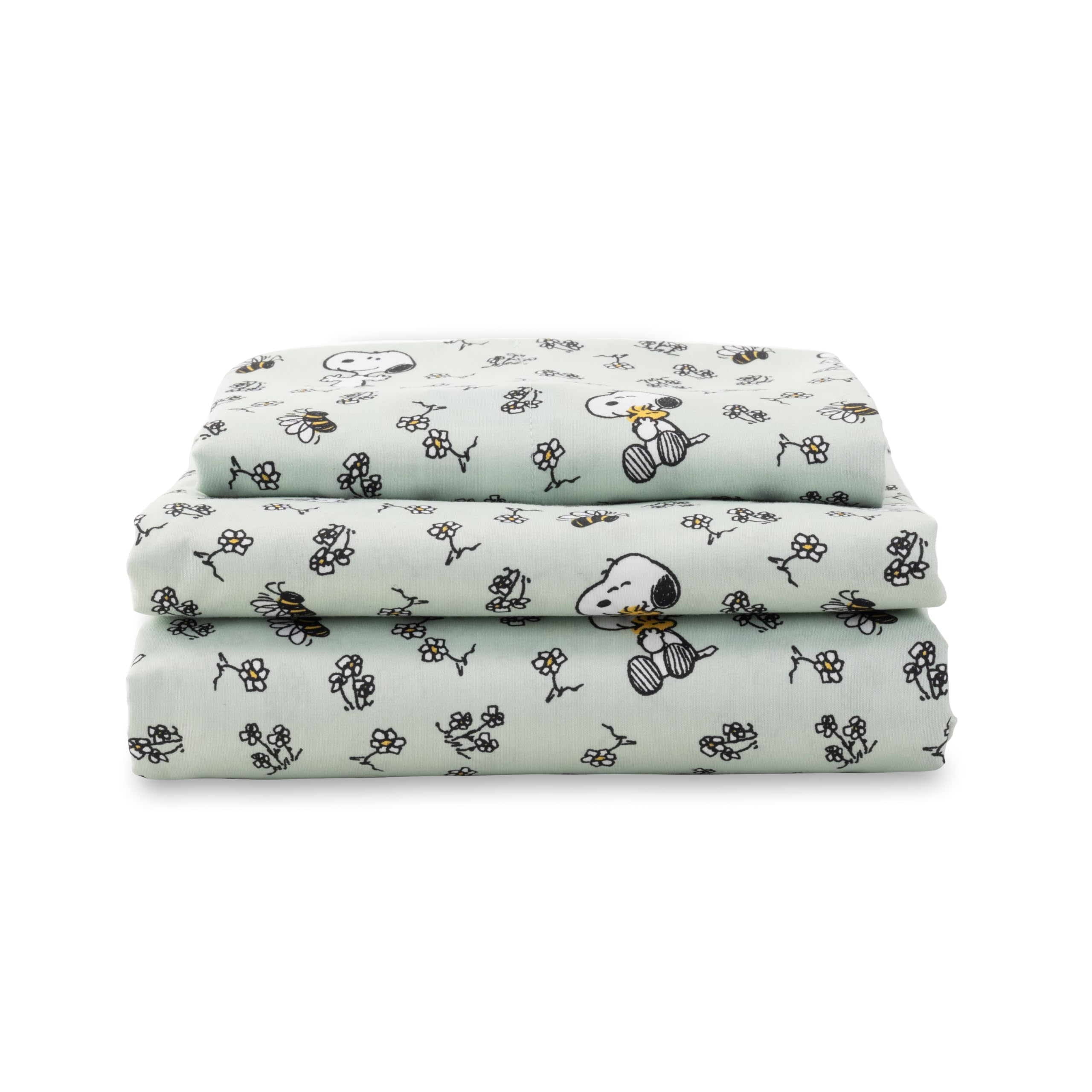 Berkshire Blanket Peanuts Kids Sheet Set Twin Size - 3 Pieces,Cute Character Snoopy Printed Soft Microfiber Bed Sheets,Mini Snoo