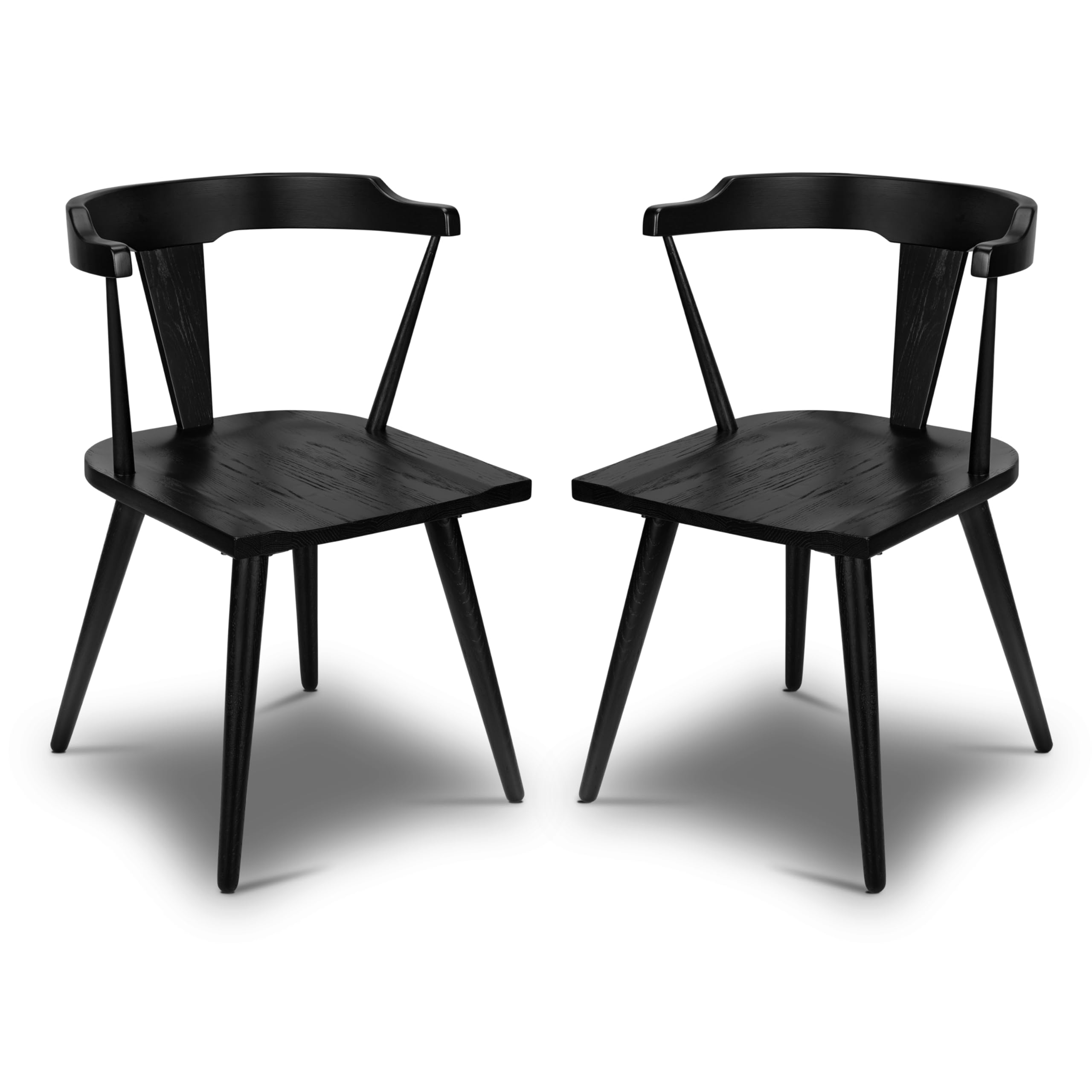 POLY & BARK Enzo Dining Chairs, Set of 2, Black