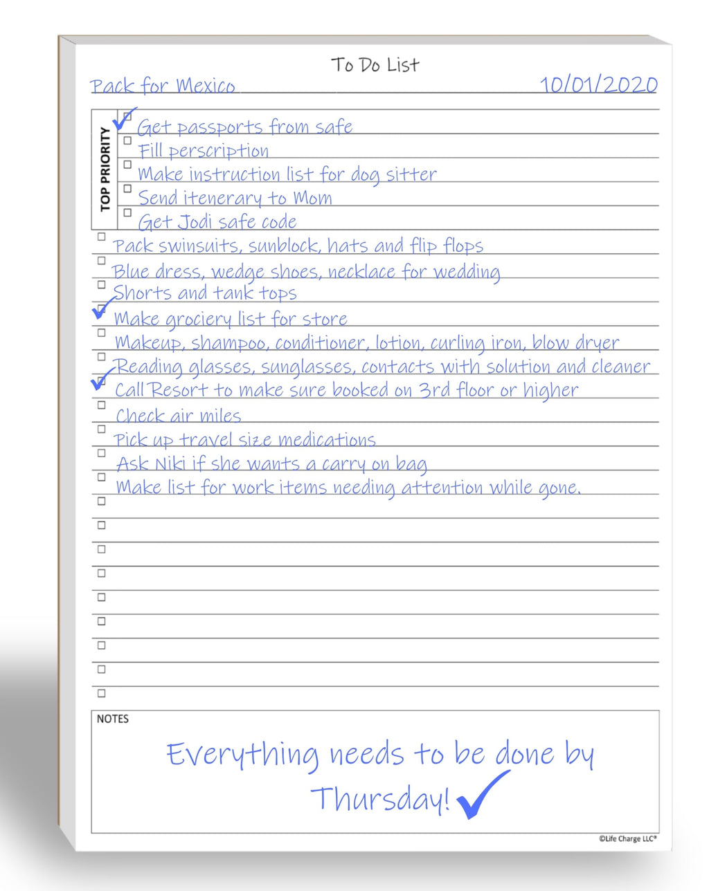 To Do List Planner Notepad, 60 Page Planning Pad. Undated Todo Checklist W/Priority & Note Sections. Organize & Track Projects,