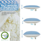 King Size Pillows - Adjustable Firm King Pillows For Back Stomach And Side Sleeper- Shredded Memory Foam Cooling Pillow For Neck