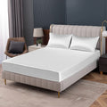 Homiest White Satin Fitted Sheet Twin Xl Size Fitted Bed Sheet, Deep Pocket Fitted Sheet Only, Luxury & Ultra Soft Bedding Fitted Sheet Single Bottom Bed Sheets Sold Separately