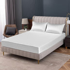 Homiest White Satin Fitted Sheet Twin Xl Size Fitted Bed Sheet, Deep Pocket Fitted Sheet Only, Luxury & Ultra Soft Bedding Fitted Sheet Single Bottom Bed Sheets Sold Separately