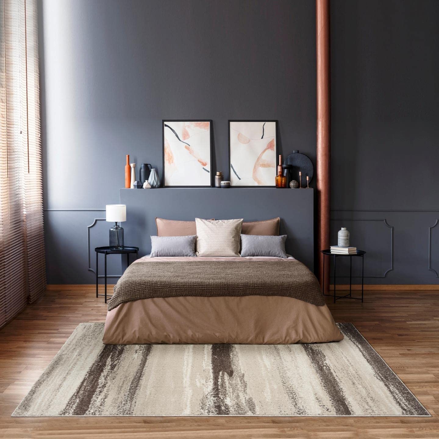 Luxe Weavers Rug Modern Area Rug Stain Resistant, Brown/Size 9X12