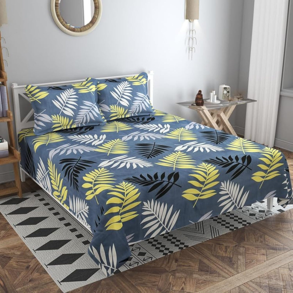 BSB HOME 120 TC Double Floral Bedsheet with 2 Pillow Covers | 110 GSM Soft Brushed Microfiber  Breathable & Wrinkle Free  (86 