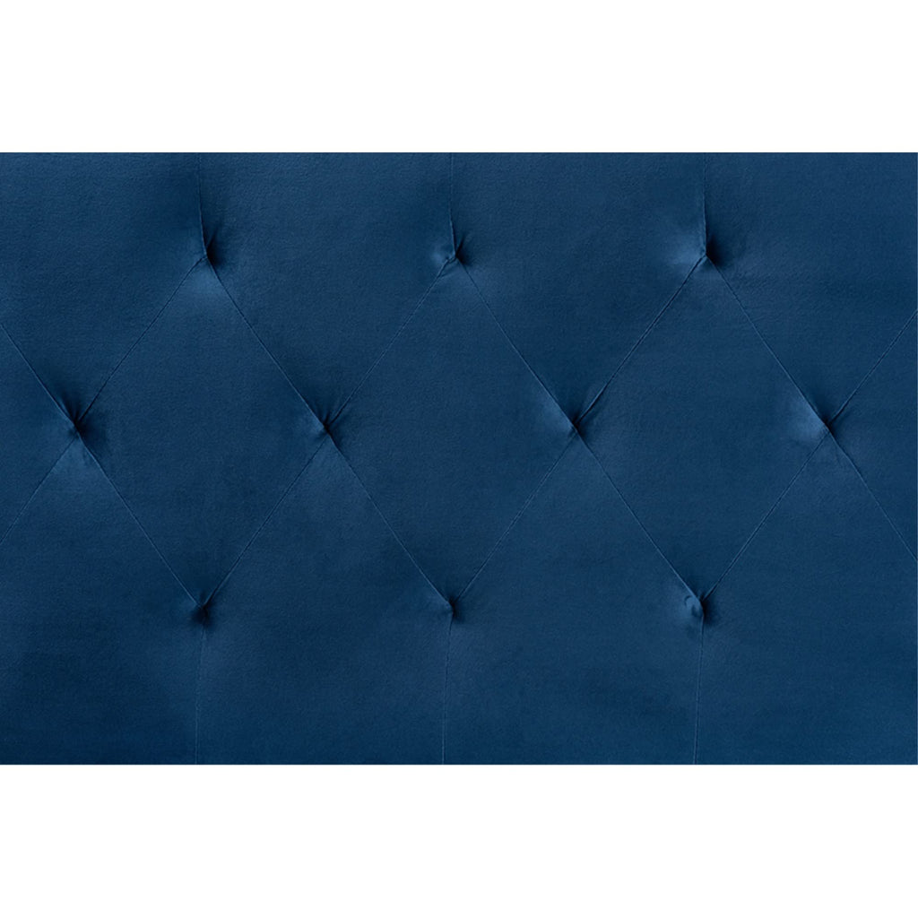 Baxton Studio Felix Modern and Contemporary Navy Blue Velvet Fabric Upholstered King Size Headboard
