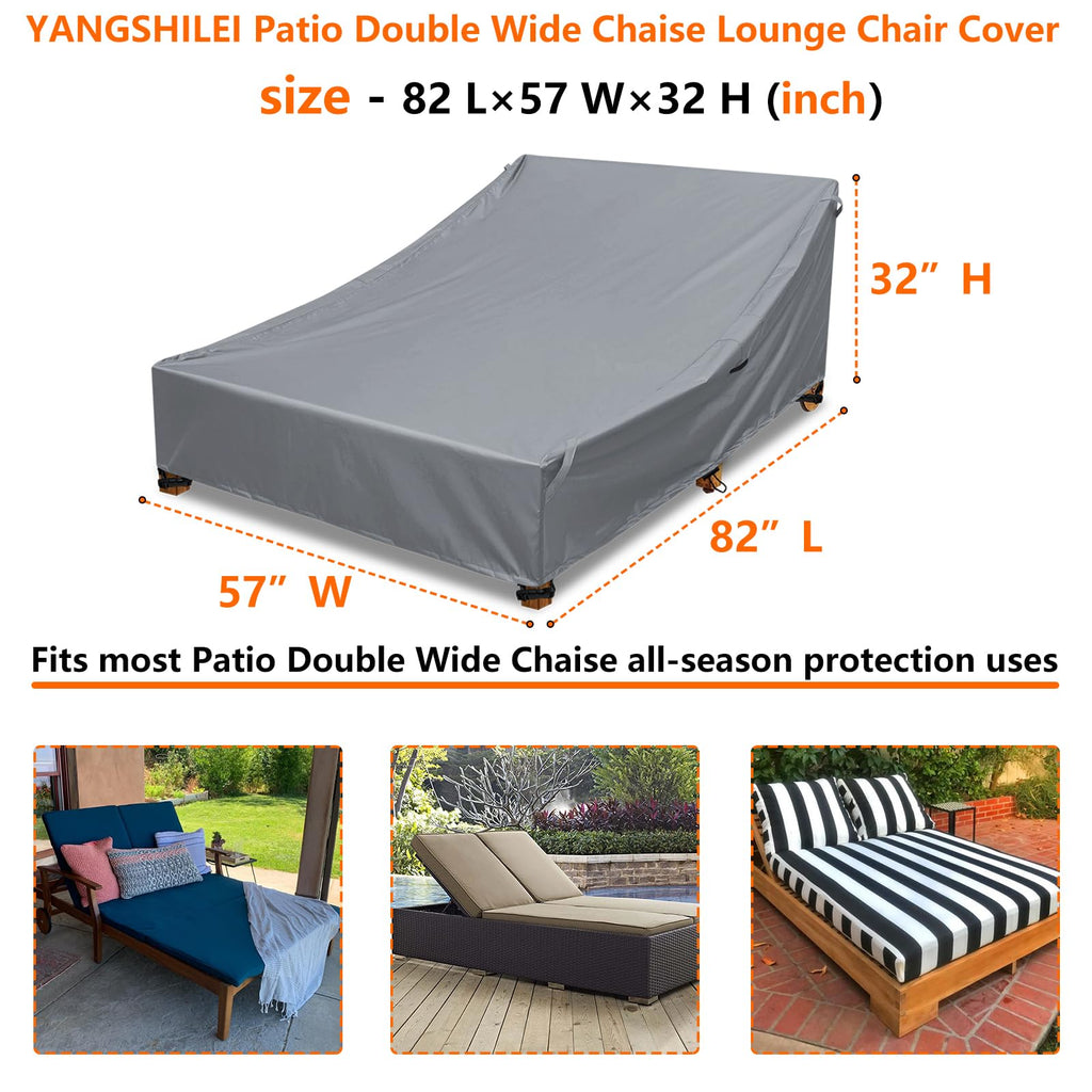 Patio Furniture Covers For Double Chaise Lounge,100% Waterproof Lounge Chair Covers For Outside Patio Lounge Chair,Outdoor Couch