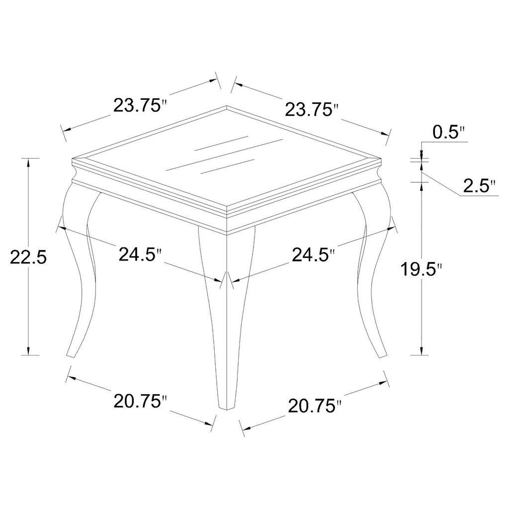Coaster Home Furnishings Carone Square End Table White and Chrome