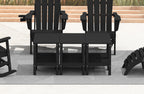 Kingyes Outdoor Side Table Set Of 6, Double Layer Adirondack End Table- Black