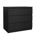Scottsdale 3 Drawer Chest, Black Woodgrain