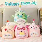 Bstaofy 15' Cute Happy Birthday Dinosaur Soft Plush Pillow Green Dinosaur Birthday Stuffed Animal Gifts For Boys Girls Baby Kid