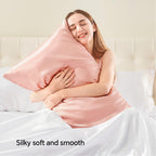 Bedelite Satin Pillowcase With Zipper 2 Pack, Coral Pillow Cases Standard Size, Super Soft And Cooling Similar To Silk Pillow Ca