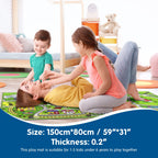 Boooूom Jackson Play Mat Rug, Train Track Car Mat, Polyester, Green, 60"x32"