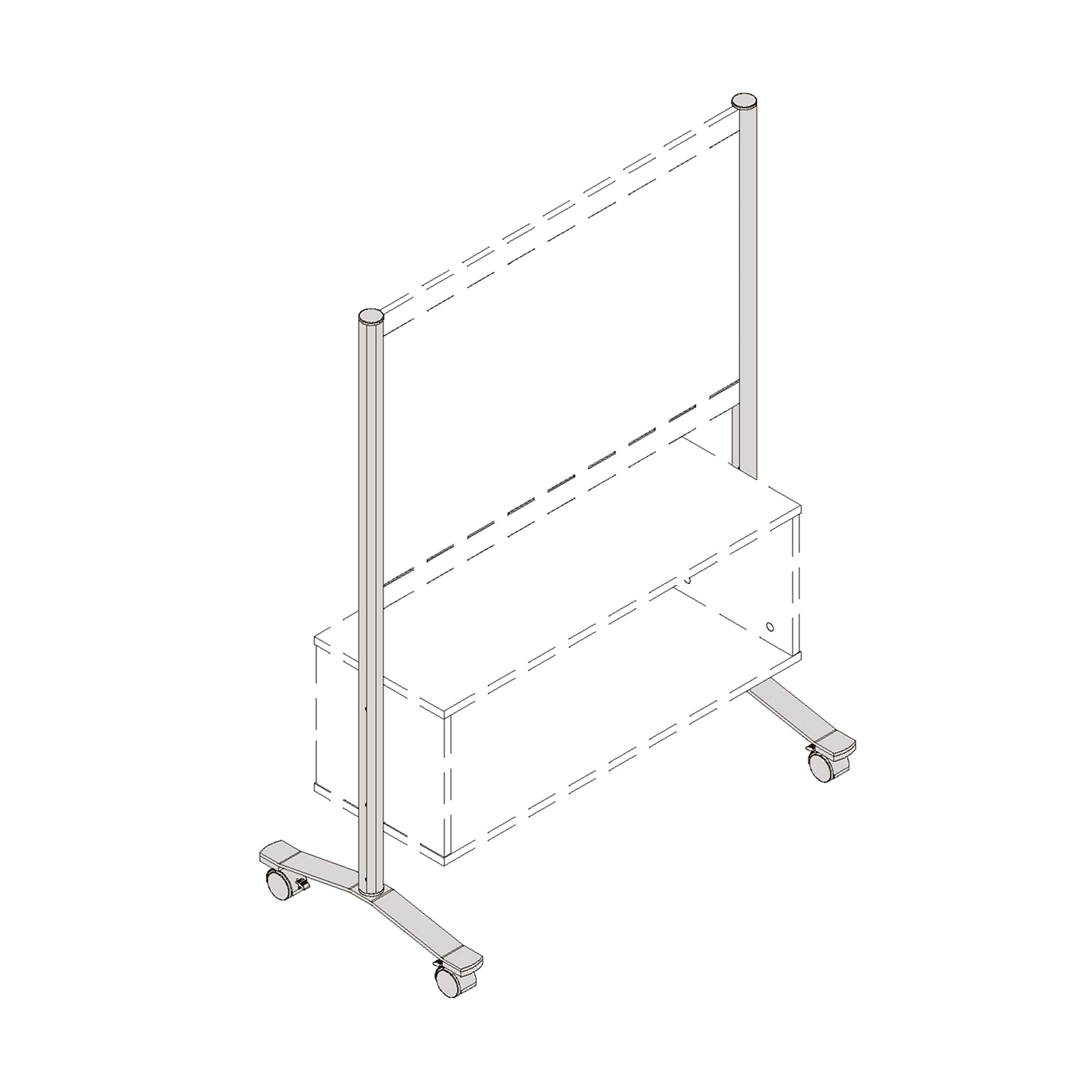 Lorell Adaptable Panel Leg, 48.8"X 18.8" X 2", Silver