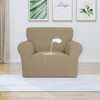 Purefit 100% Dual Waterproof Couch Cover Slipcovers For Couches And Sofas - Stretch Non Slip Fleece Sofa Covers Washable, Leakproof Furniture Protector For Kids, Pets, Dog (Chair, Natural)