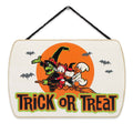 Open Road Brands Disney Trick or Treat Halloween Hanging Wood Wall Decor - Spooky Halloween Sign Featuring Huey, Dewey and Louie