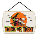 Open Road Brands Disney Trick or Treat Halloween Hanging Wood Wall Decor - Spooky Halloween Sign Featuring Huey, Dewey and Louie