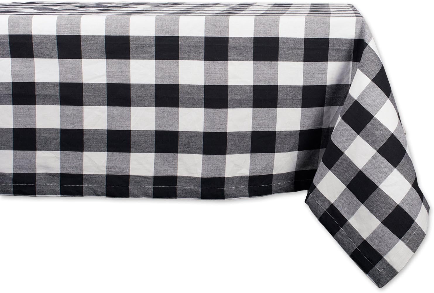 DII Buffalo Check Collection, Classic Farmhouse Tablecloth, Tablecloth, 60x84, Black & White