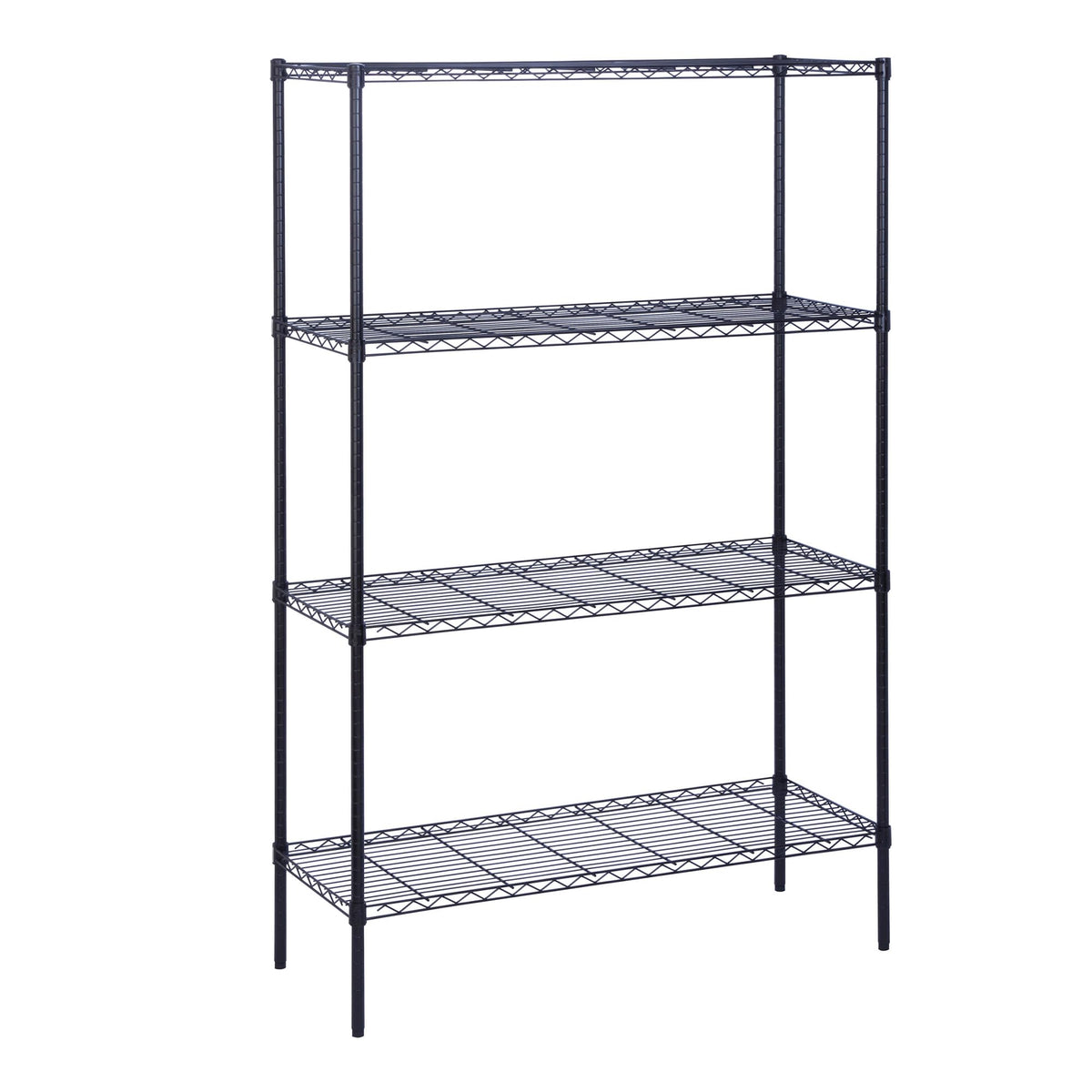Honey Can Do 4-Tier Adjustable Shelving Unit with 350-lb Shelf Capacity, Black SHF-05225 Black
