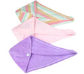 HOPESHINE Womens Soft Shower Hair Towel Twist Hair Turban Wrap Drying Cap Great Gift for Women (Purple+Pink + Rainbow