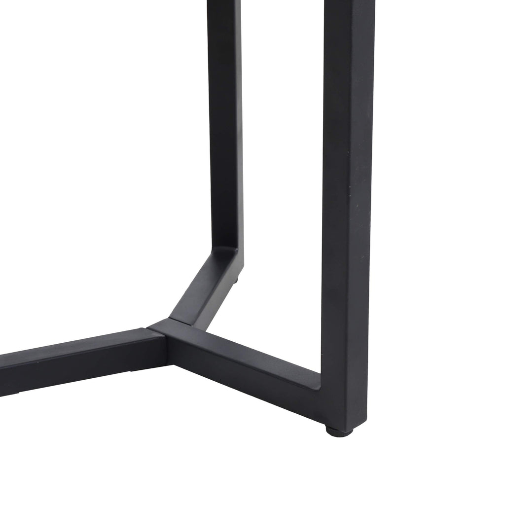 Christopher Knight Home End Table, Black Metal + Teak