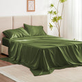 Love'S Cabin Twin Satin Sheets Sets - 3 Piece Sage Silky Satin Bed Sheets Twin With Deep Pockets, Luxury Silk Feel Satin Twin Size Sheet Set Bedding Set (1 Flat Sheet,1 Fitted Sheet,1 Pillow Case)