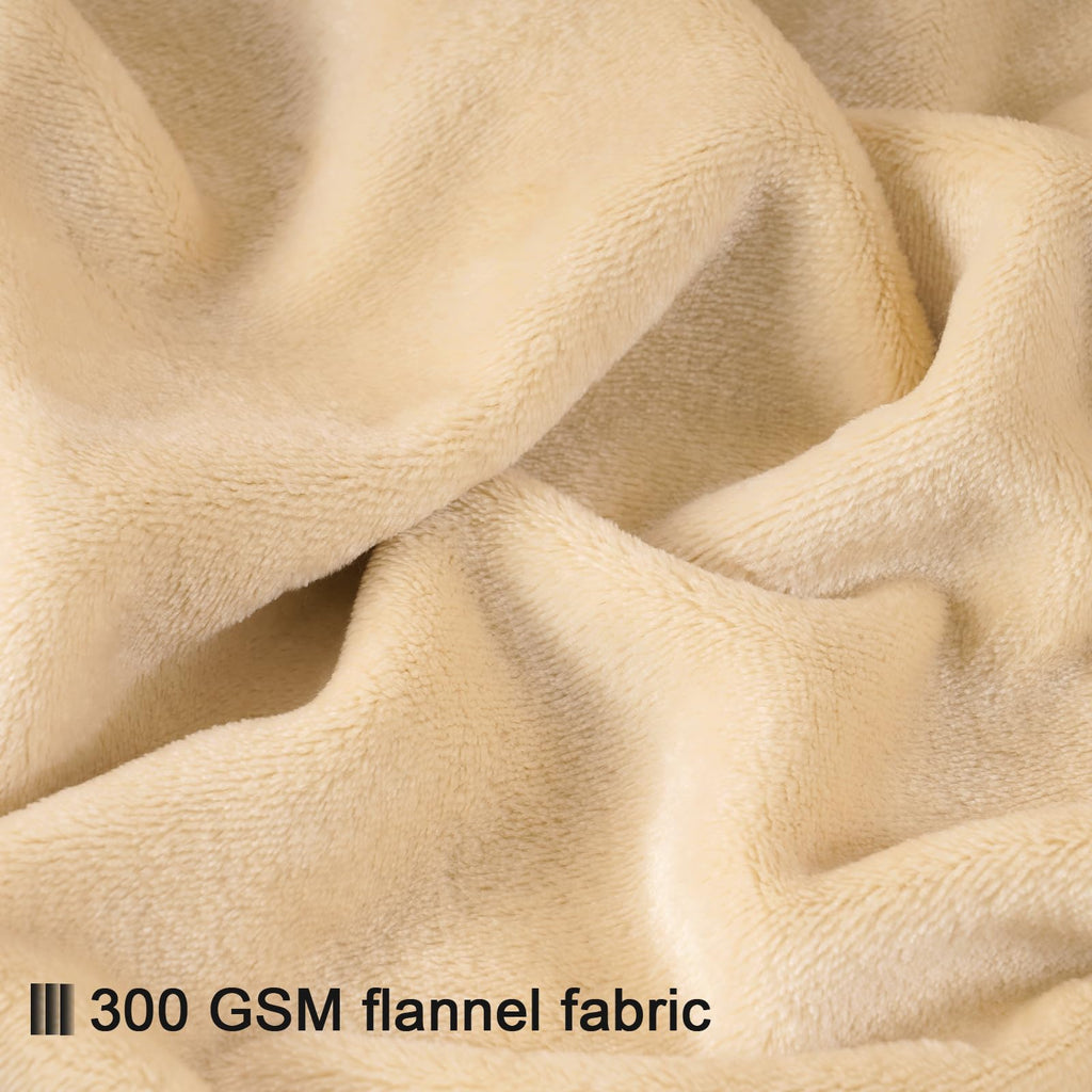 Phf Oversized King Fleece Blanket 120'X120', No Shed No Pilling Big Soft Blanket, Extra Large 10'X 10' Lightweight Blanket For Bed, Sofa Travel And Camping, Suitable For All Season, Beige