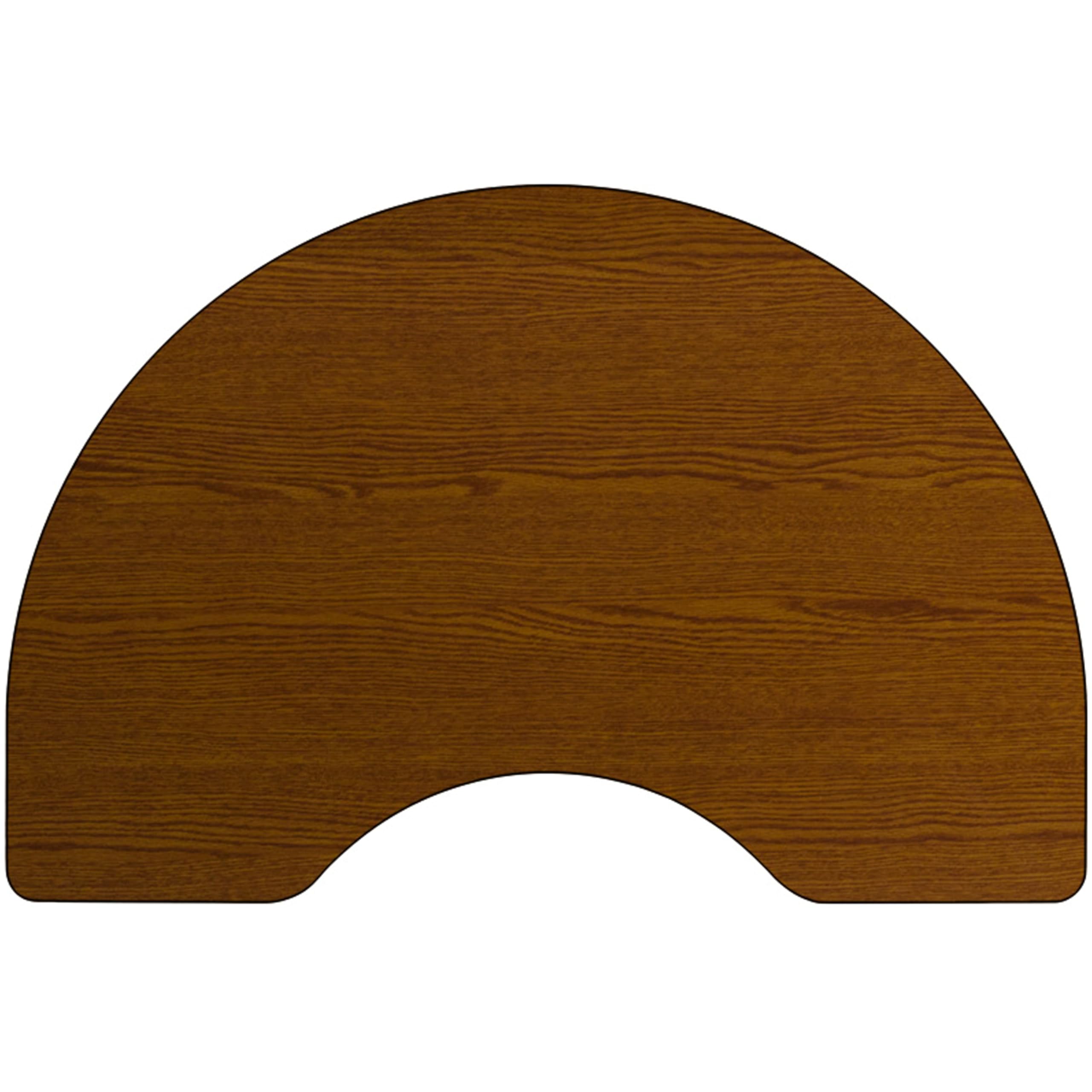 Flash Furniture 48''W x 96''L Kidney Oak HP Laminate Activity Table - Standard Height Adjustable Legs