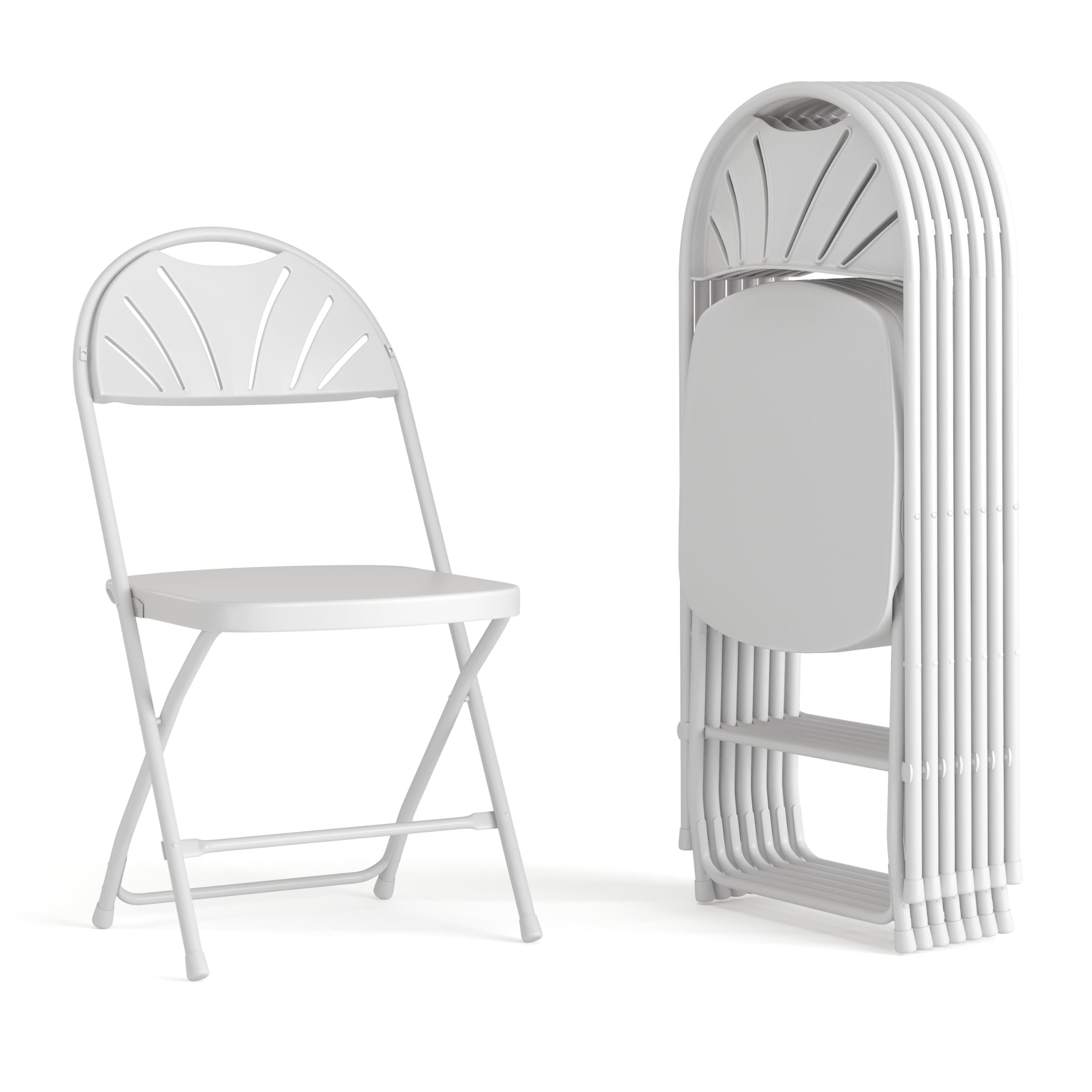 Flash Furniture Hercules Series Plastic Folding Chairs with Carrying Handle, Lightweight Commercial Event Seats 650-lb. Static W