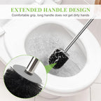 Aonez Compact Toilet Brush & Holder, Stainless Steel Handle, Space Saving For Storage, Deep Cleaning, Drip-Proof, Easy To Assemb
