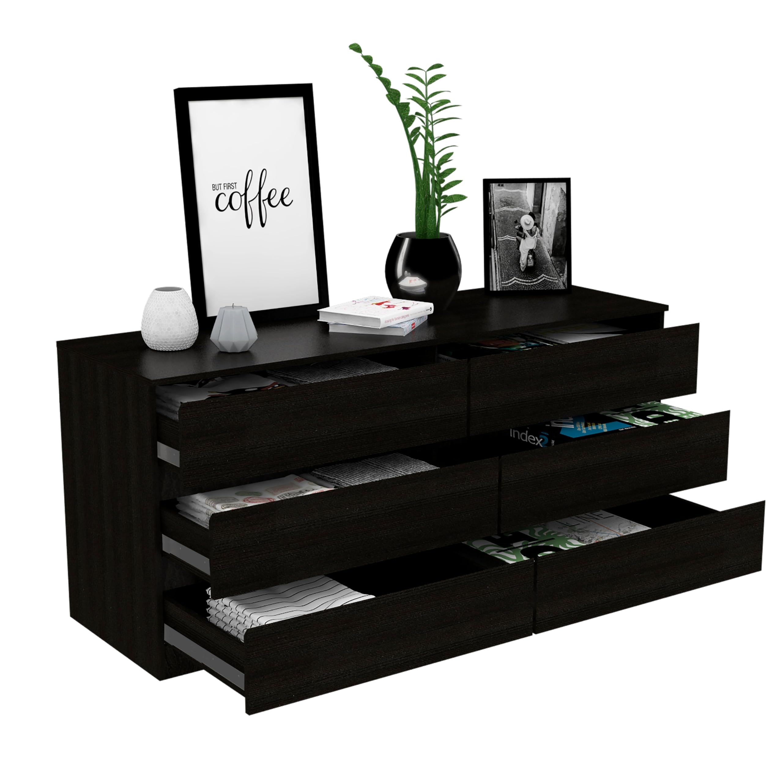 COCORA Modern 6 Drawer Double Dresser
