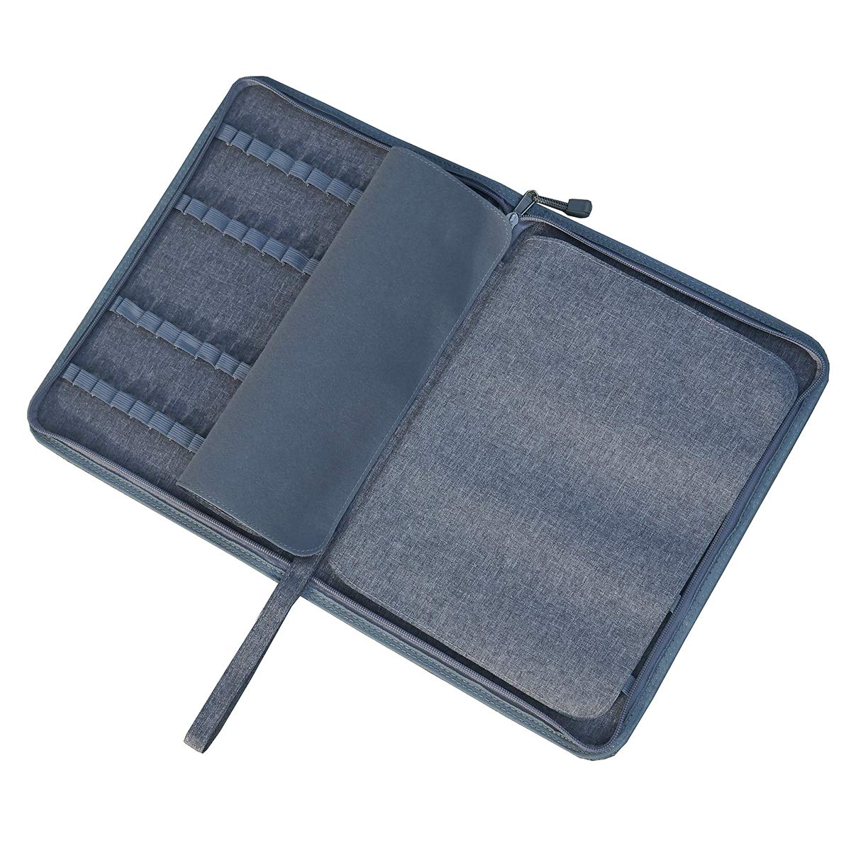 Erofa 48 Slots Gray Fountain Pen Case, Canvas Pen Holder Display Pouch Bag Storage Large Capacity Water Resistant