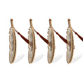 Wocoxo Handmade Bamboo Bookmark With Tassels,Unique Vintage Style Reading Page Markers Bookmarks - 4Pcs (Feather Style)
