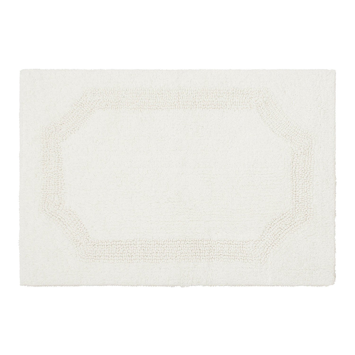 Laura Ashley Reversible Cotton 21 x 34 in. Bath Mat, White