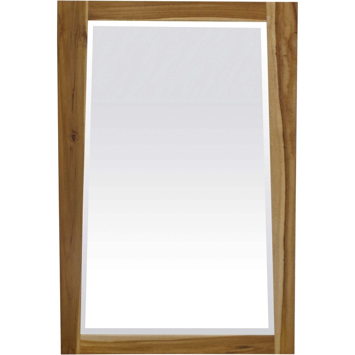 HomeRoots Natural Brown Solid Teak Wall Mirror in Natural Finish