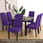 Jqinhome Dining Chair Slipcover, High Stretch Removable Washable Chair Seat Protector Cover Set Of 6,Chair Covers For Dining Room, Kitchen,Home Party,Wedding Ceremony(Purple, 6Pc)
