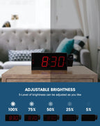 Onlyee Projection Alarm Clock For Bedroom,Led Digital Clock On Ceiling Wall With Usb Phone Charging,Battery Backup,180 Rotatable