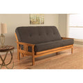 Kodiak Furniture Monterey Futon Set With Butternut Finish, Full, Linen Charcoal