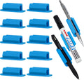 Zfbuhuo 10 Pcs Pen Holder For Desk, Adhesive Pen Holder For Classroom Clipboard Attachment, Silicone Pencil Holder & Marker Hold