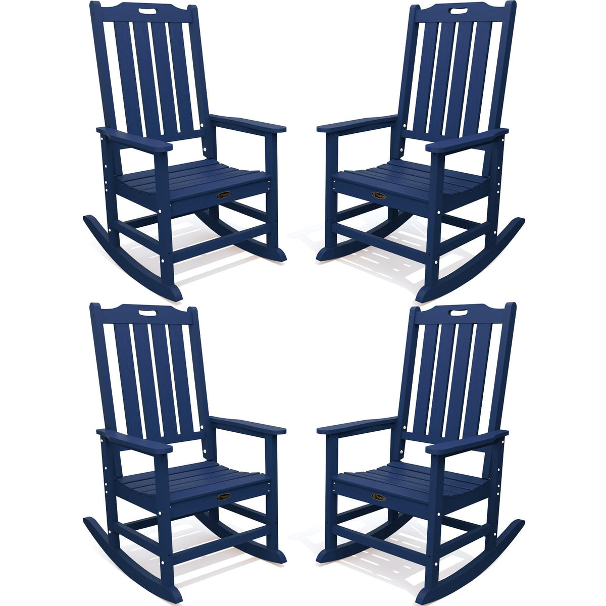 THOEOE Oversized Rocking Chair Set of 4, Outdoor Rocking Chair for Adults, All Weather Resistant Porch Rocker for Lawn Garden, N
