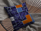 HomeRoots 16' Navy Puzzle Piece Suede Throw Pillow