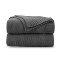 Cozecube Dark Grey Throw Blanket For Bed, Soft Cozy Cable Knit Throw Blanket For Twin Bed, Lightweight Warm Decorative Farmhouse
