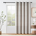 Jinchan 50% Blackout Curtain 90 Inch Length Stone White Curtain For Bedroom Living Room Curtain 1 Panel Texture Curtain Grommet Top Window Drape 72 Inches Wide By 90 Inches Long