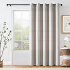Jinchan 50% Blackout Curtain 90 Inch Length Stone White Curtain For Bedroom Living Room Curtain 1 Panel Texture Curtain Grommet Top Window Drape 72 Inches Wide By 90 Inches Long