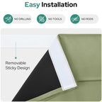Homeideas 100% Blackout French Door Curtains, Privacy Door Curtains For Window, 30 X 40 Inch Room Darkening Blinds, Thermal Insulated Window Shades For Bedroom, 1 Panel, Sage Green
