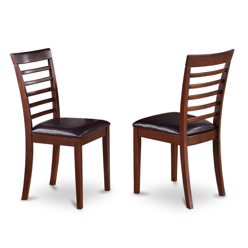 East West Furniture DUML7-MAH-LC Dudley 7 Piece Room Furniture Set Consist of a Rectangle Dining Table and 6 Faux Leather Upholstered Chairs, 36x60 Inch