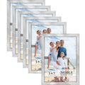 Icona Bay 5x7 Picture Frames (Silver, 6 Pack), Modern Professional Frame Set, Noble Collection