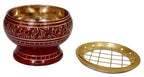 Purpledip Metal Charcoal Incense Burner: Engraved Design Loban Bakhoor Pastille Dhoop Dani Holder (12572)