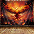 JAWO Fantasy Phoenix Bird Large Tapestry for Men, Red Anime Animal Hippie Tapestry Wall Hanging for Bedroom, Aesthetic Cool Tape