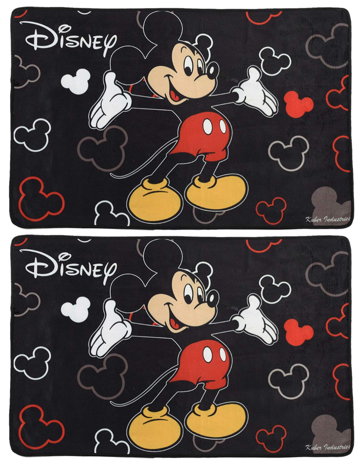 Fun Homes Disney Mickey Mouse 2 Pieces AntiSlip Bath Mat 23x15 (Black) CTKTC046786